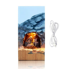 Nativity, jesus, wood carving, stone carving, epoxy resin lamp ( Best Gift 🎁 )