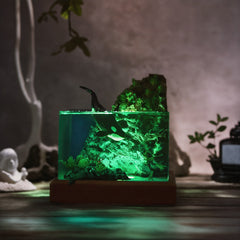 Orca & Diver Resin Lamp Handmade Night Light for Ocean Lover