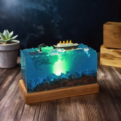 Cuboid Octopus Resin Lamp Mythical Sea Creature Glow Table Light for Desk