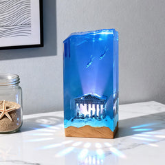 Diver Ocean Resin Lamp Handmade Nautical Night Light for Home Decor