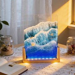 Starfish & Seashells Resin Lamp Artisan Night Light for Home Decor