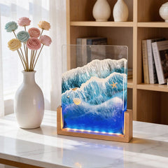 Starfish & Seashells Resin Lamp Artisan Night Light for Home Decor