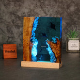 Manta Ray Resin Lamp Ocean-Themed Square Night Light for Living Room