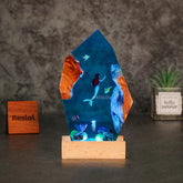 Mermaid & Jellyfish Resin Lamp Irregular Ocean Night Light for Home Decor