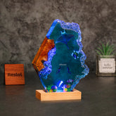 Diver Couple & Manta Ray Resin Lamp Artisanal Night Light for Christmas Gift