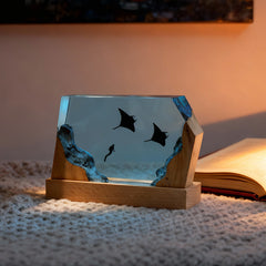 Manta Ray Resin Lamp Handcrafted Night Light for Living Room Decor