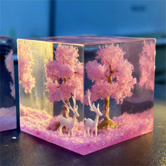 Sakura & Deer Resin Lamp