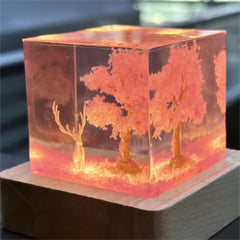 Sakura & Deer Resin Lamp