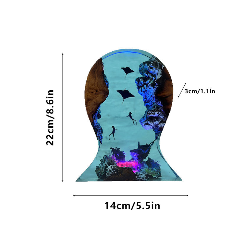 Manta Ray Resin Headset Stand Unique Gaming Accessory & LED Decor