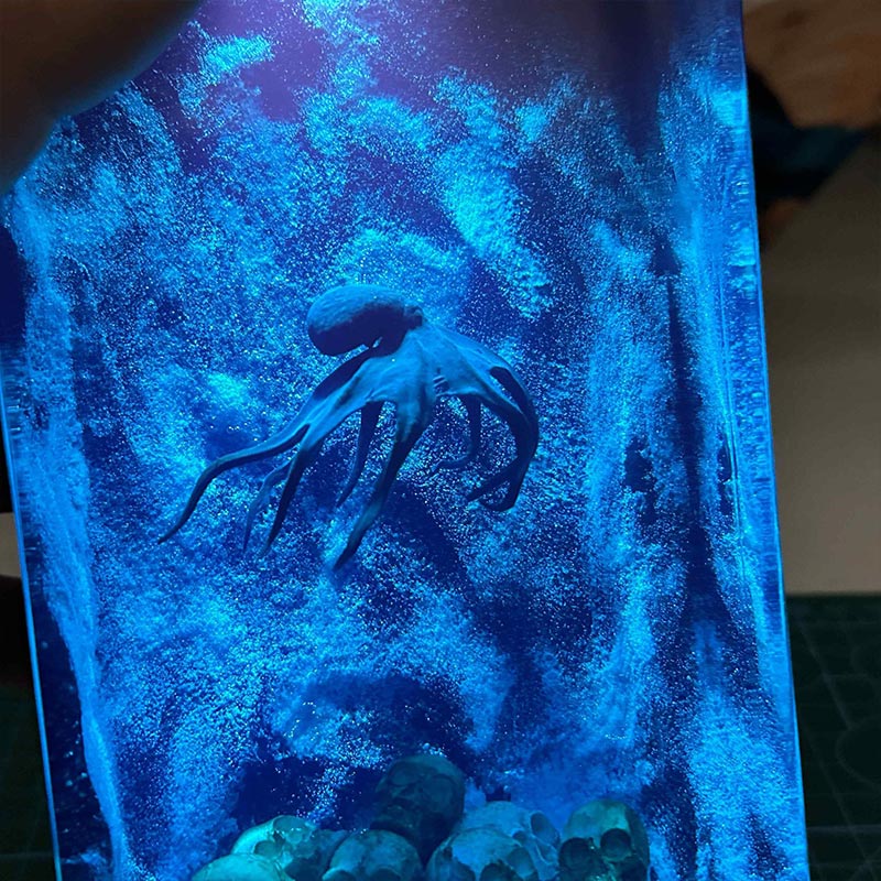Octopus & Sea Monster Resin Lamp Cool Night Light for Gaming Room