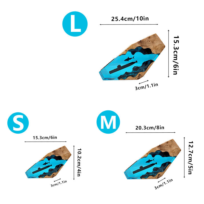 Shark & Submarine Resin Lamp Unique Irregular Night Light for Boys’ Room