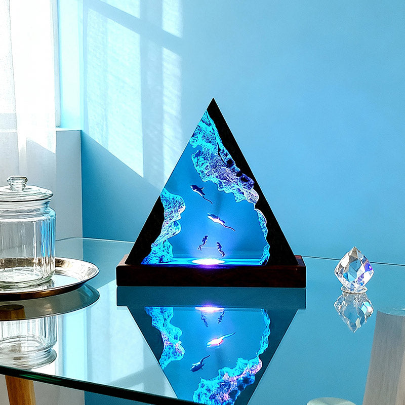 Stingray Resin Night Lamp Handmade Ocean Diver Design for Bedside Decor
