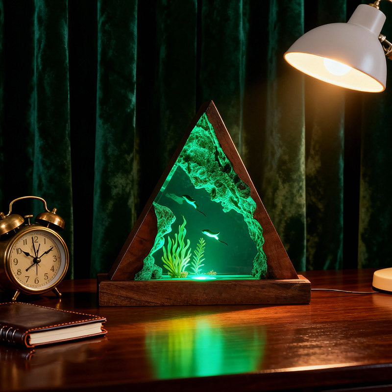 Stingray Resin Night Lamp Handmade Ocean Diver Design for Bedside Decor