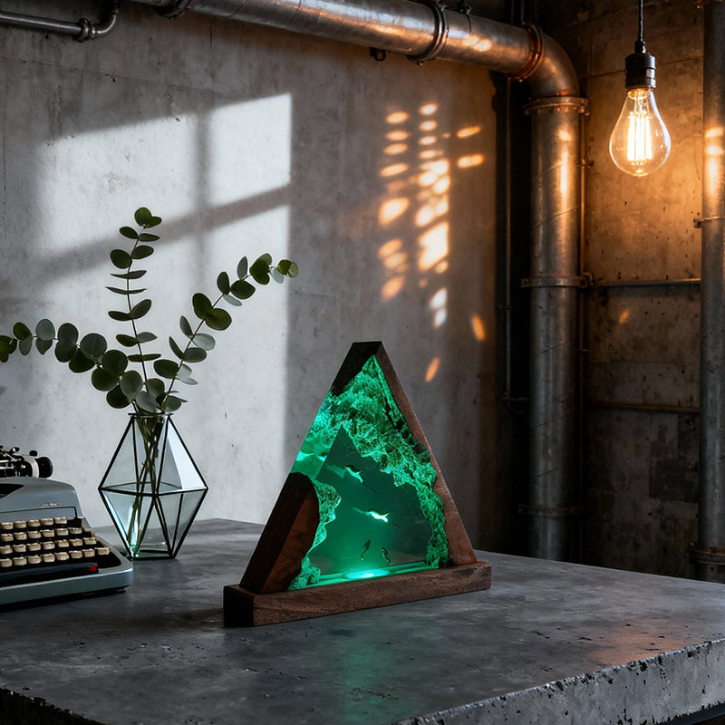 Stingray Resin Night Lamp Handmade Ocean Diver Design for Bedside Decor
