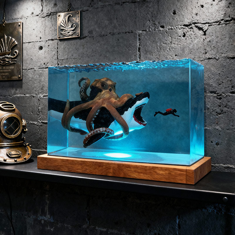 Predator Shark Resin Lamp Captivating Epoxy Glow for Office Decor