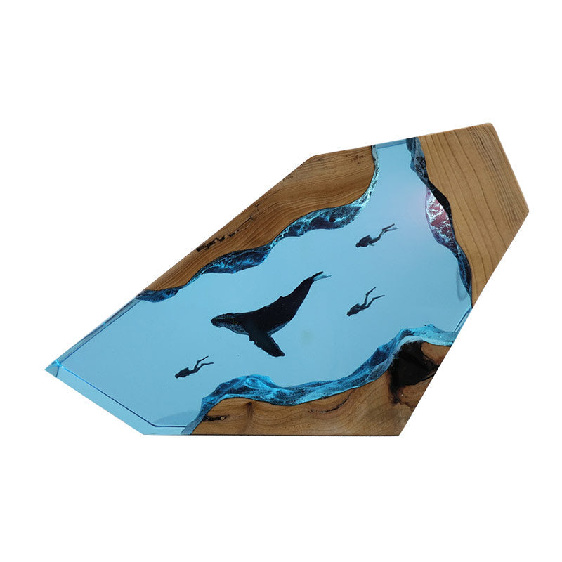 Megalodon & Mosasaurus Resin Lamp Unique Gift for Diver Lovers