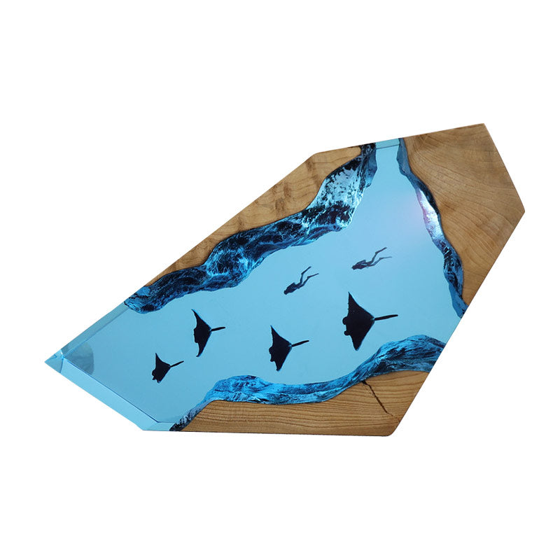 Megalodon & Mosasaurus Resin Lamp Unique Gift for Diver Lovers