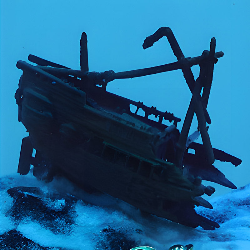 Marine-Themed Resin Lamp with Shipwreck Night Light for Home Decor