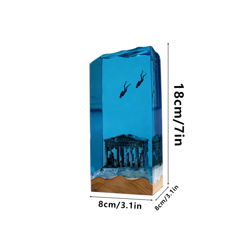 Diver Ocean Resin Lamp Handmade Nautical Night Light for Home Decor