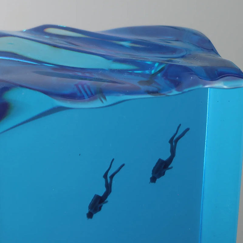 Diver Ocean Resin Lamp Handmade Nautical Night Light for Home Decor