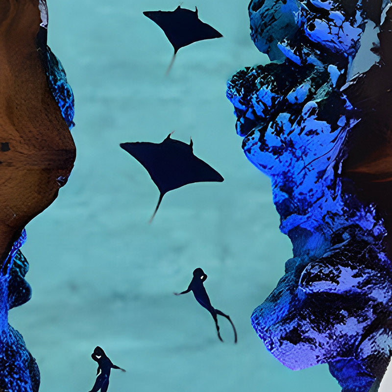 Manta Ray Resin Headset Stand Unique Gaming Accessory & LED Decor