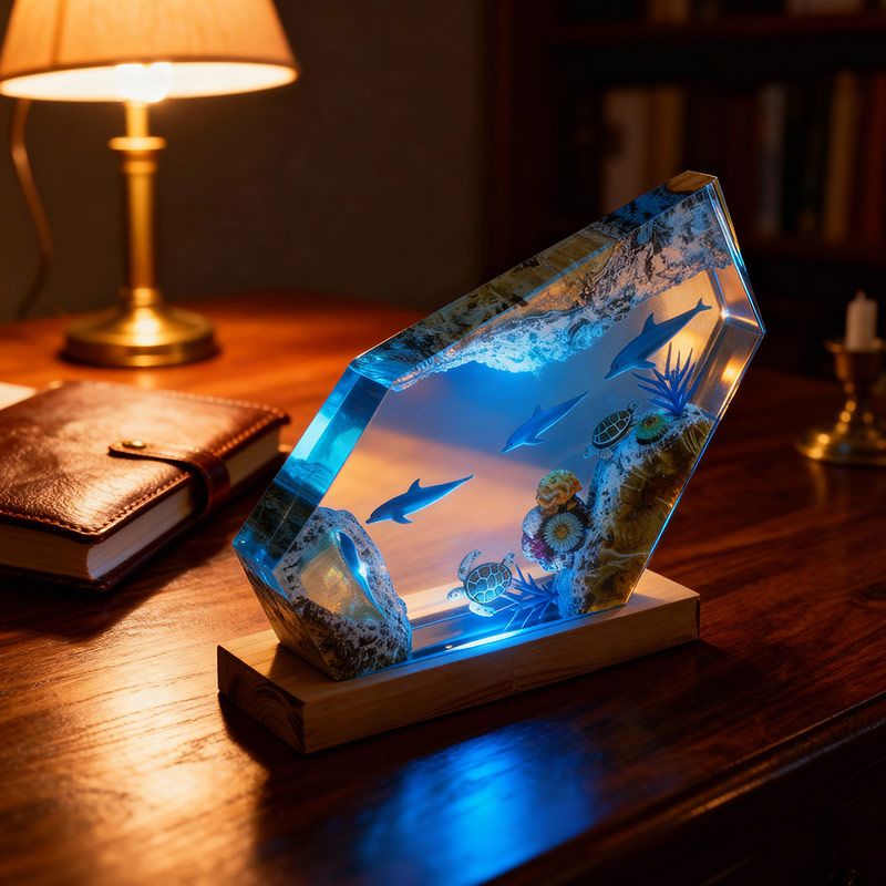 Deep Sea Explorer Resin Lamp Night Light for Holiday Decor