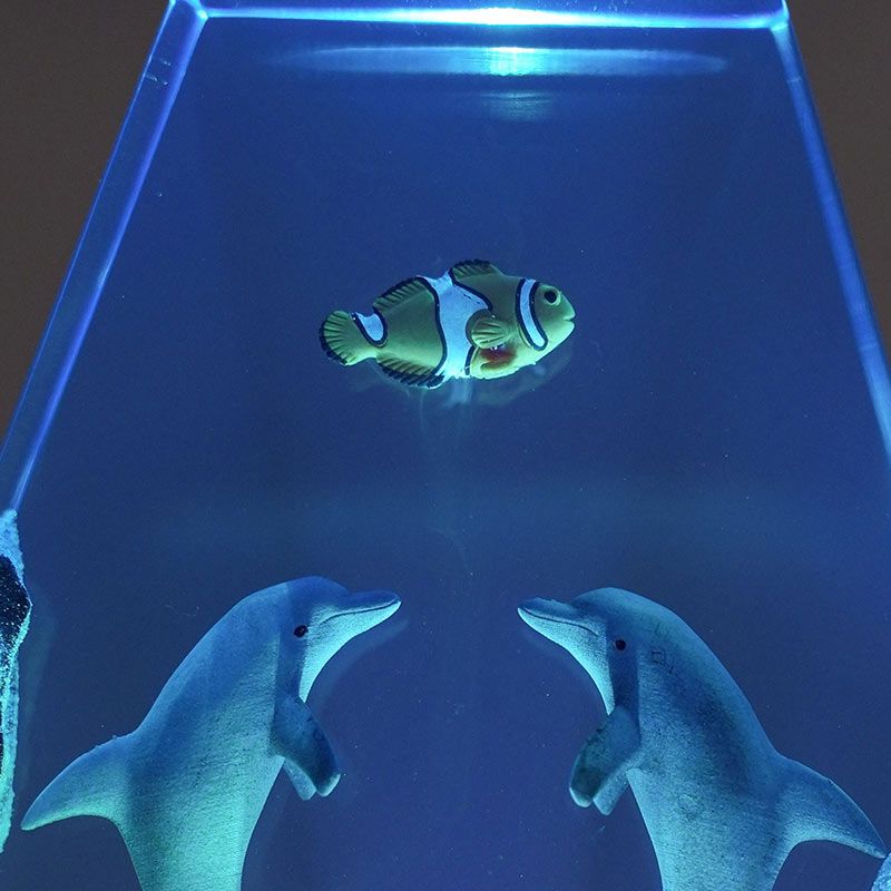 Dolphin & Diver Resin Lamp – Handcrafted Night Light for Bedroom