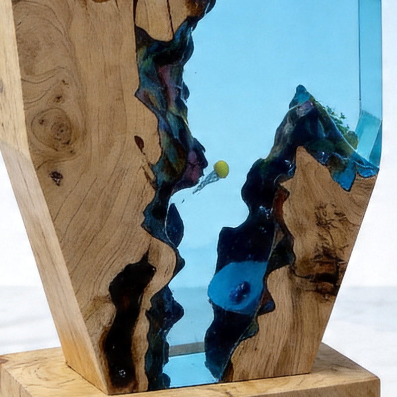 Dolphin & Diver Artisanal Resin Lamp Artisan Tabletop Decor