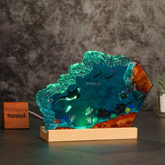 Orca & Turtle Ocean Resin Lamp Christmas-Themed Night Light for Home Decor