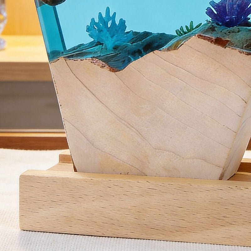 Marine Resin Lamp with Mermaid Fish Handcrafted Decorative Gift