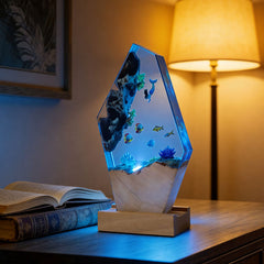 Marine Resin Lamp with Mermaid Fish Handcrafted Decorative Gift