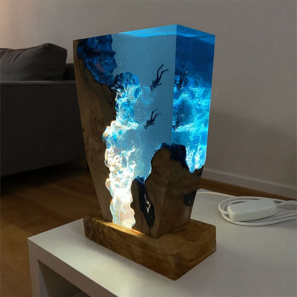Diver frozen in light, Night Light, Scuba Diving Deep Sea Exploration（ Best Gift 🎁 ）🔥