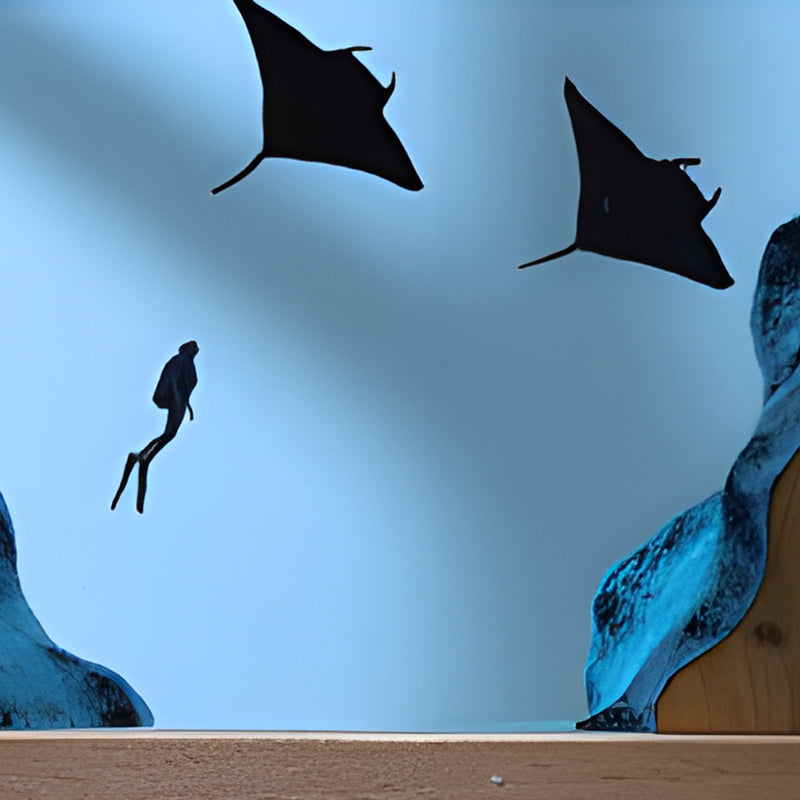 Manta Ray Resin Lamp Handcrafted Night Light for Living Room Decor