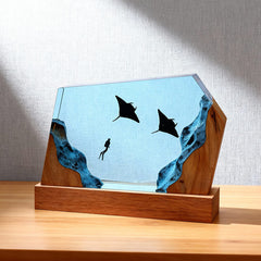 Manta Ray Resin Lamp Handcrafted Night Light for Living Room Decor