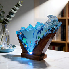 Hammerhead Shark & Mermaid Resin Lamp Irregular Nautical-Themed Ambient Light
