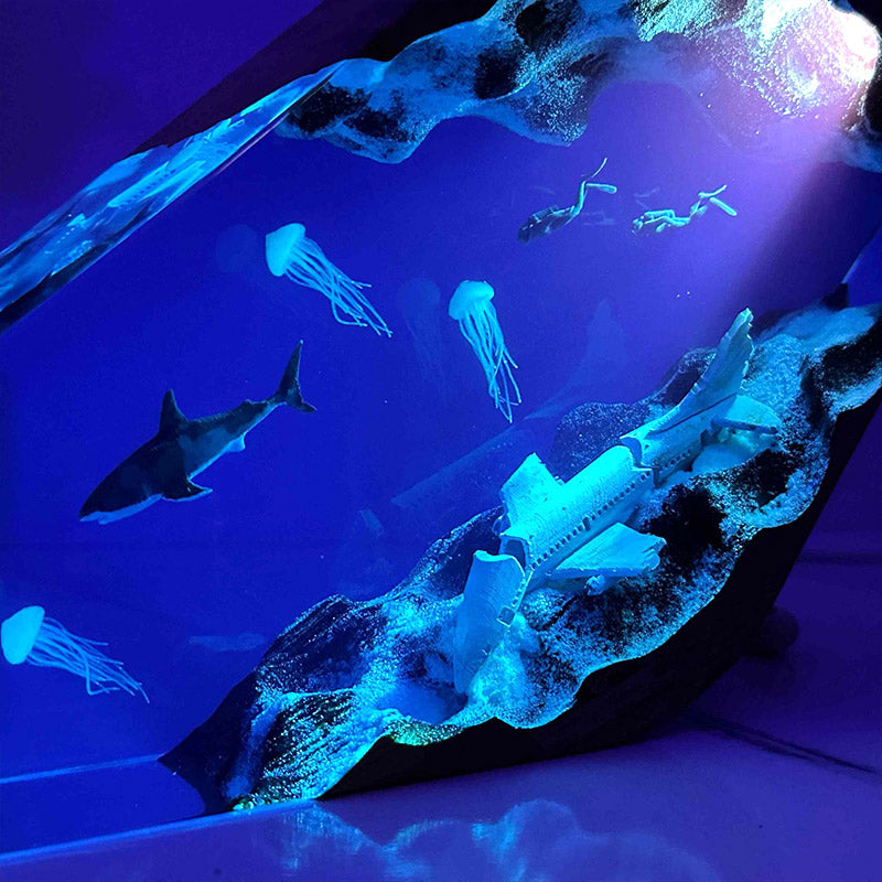 Ocean-Themed Resin Night Light Mesmerizing Glow for Beach House